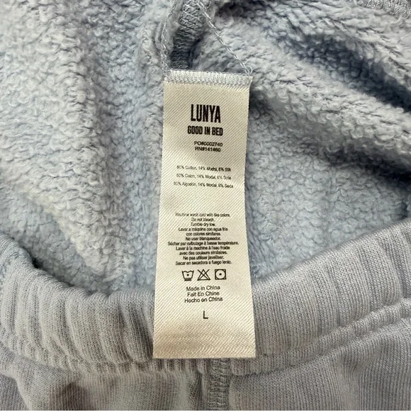 Lunya Silksweats™ Midweight‎ Reversible Short Welkin Blue Size Large - Picture 10 of 10